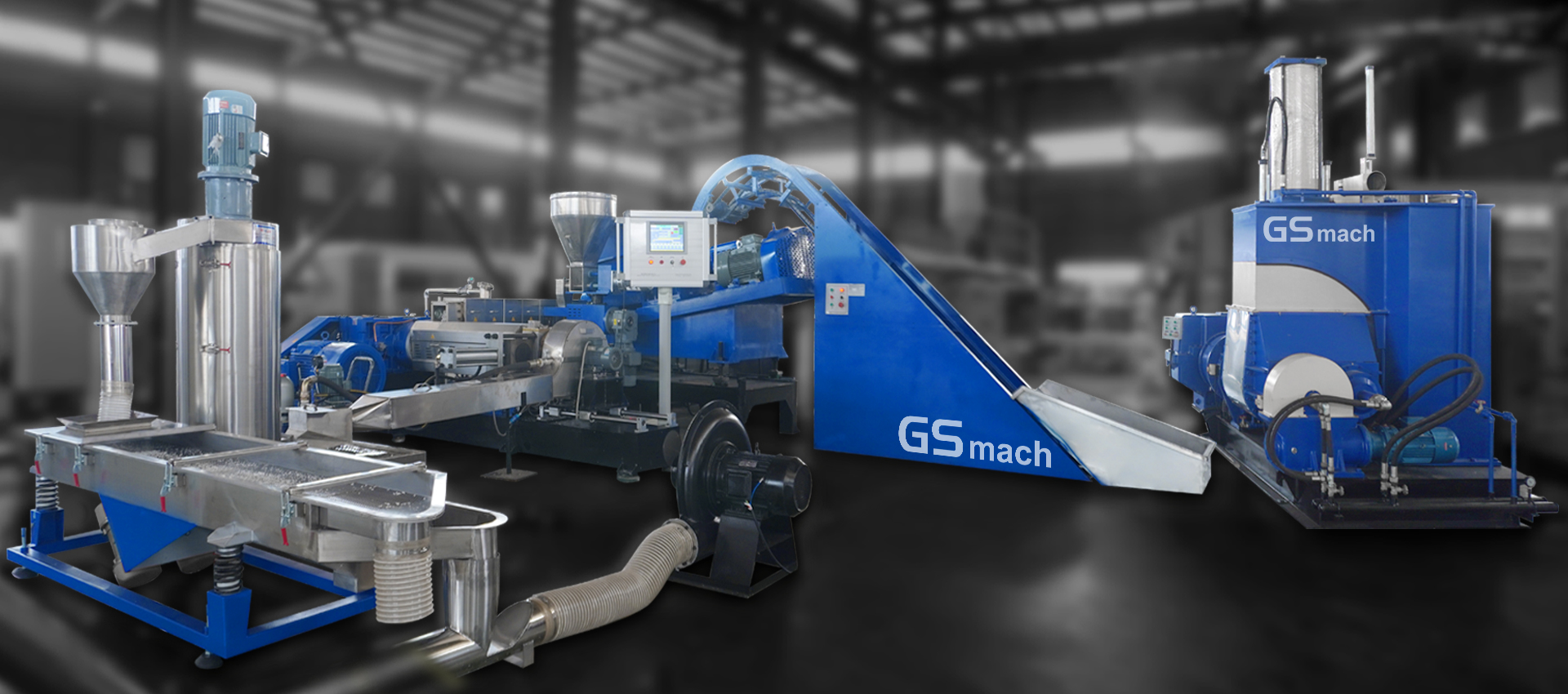 Machine de mélange d'extrudeuse à deux étages de malaxeur